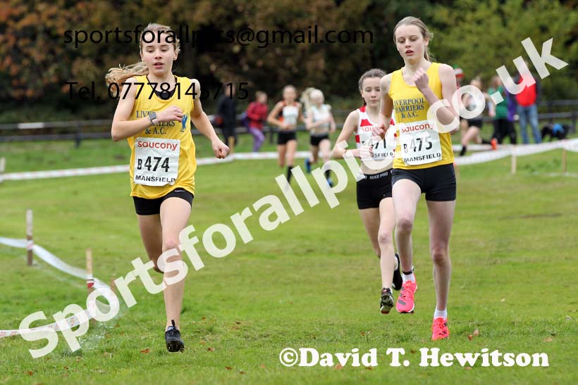Girls under-13s 2021 National Cross Country Relays, Berry Hill Park, Mansfield. Photo: David T. Hewitson/Sports for All Pics